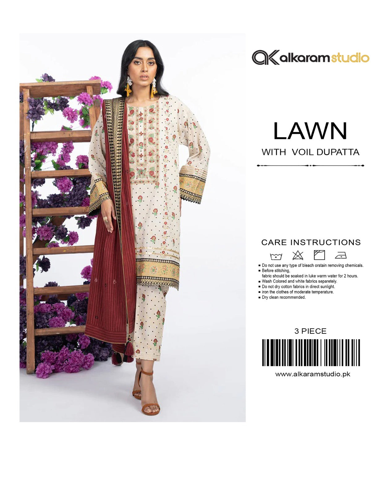 AL KARAM 3PC LAWN | UN STICH