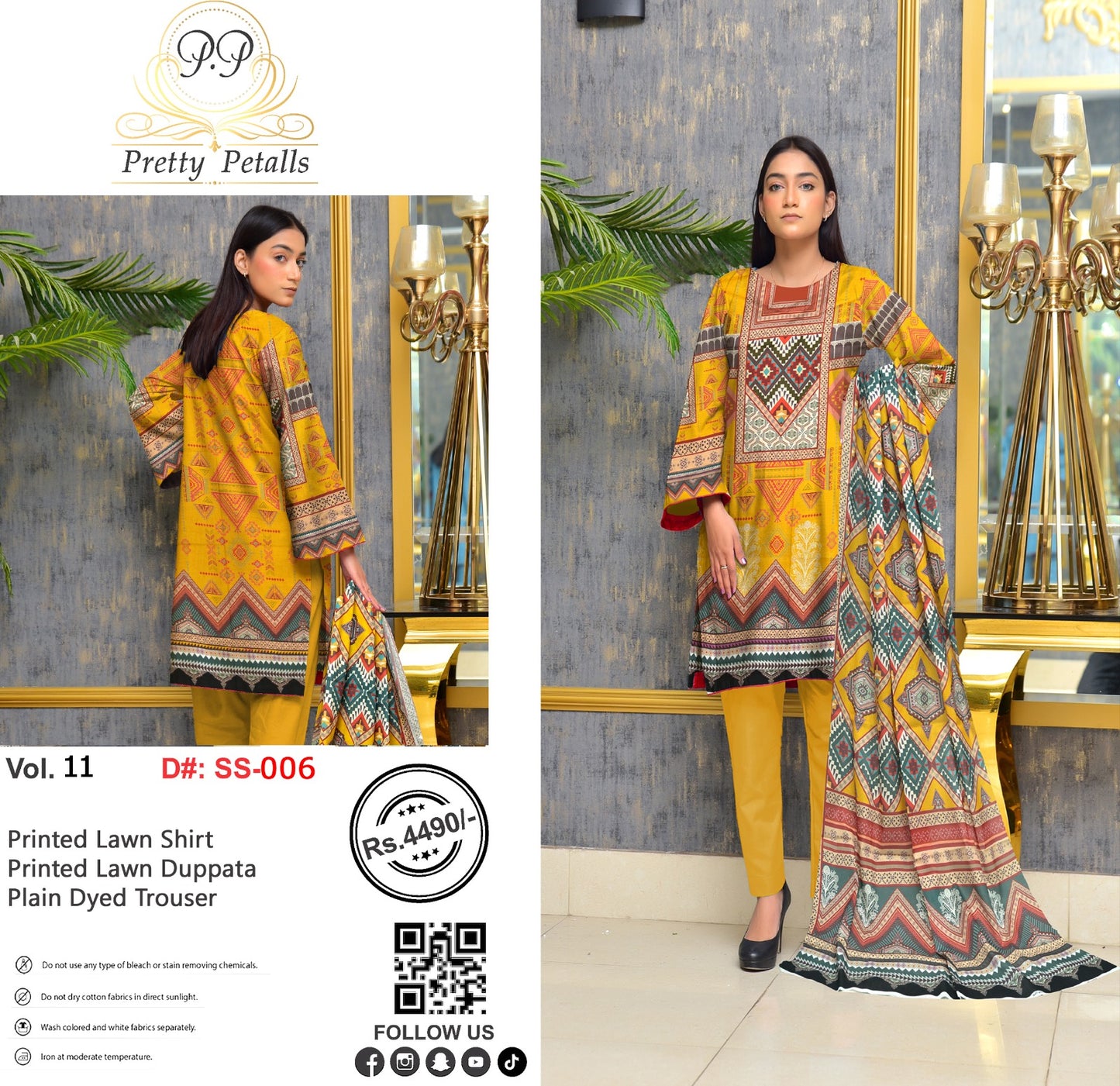 Pretty Petalls Lawn 3pc