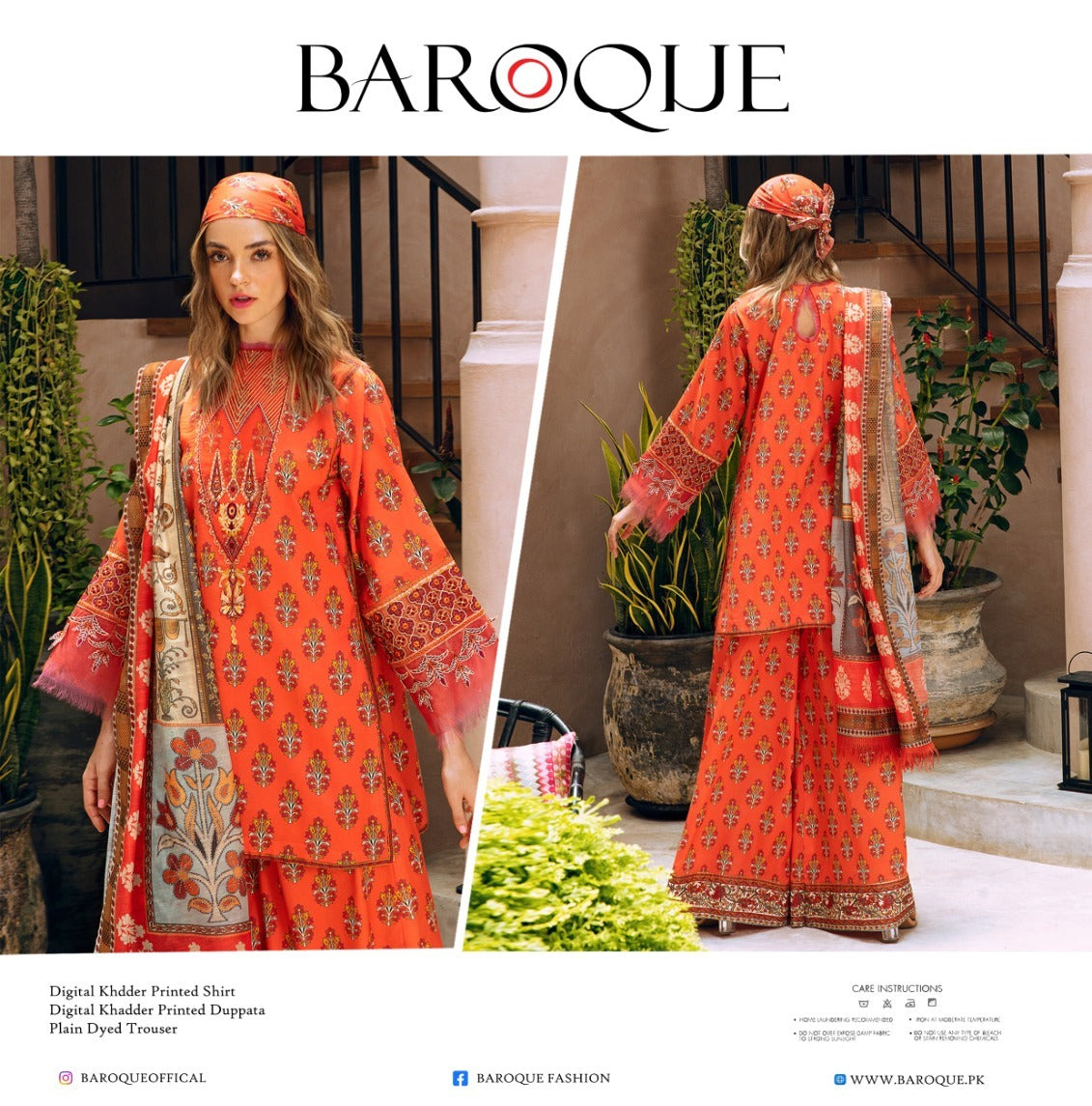 Baroque 3 piece Khader printed