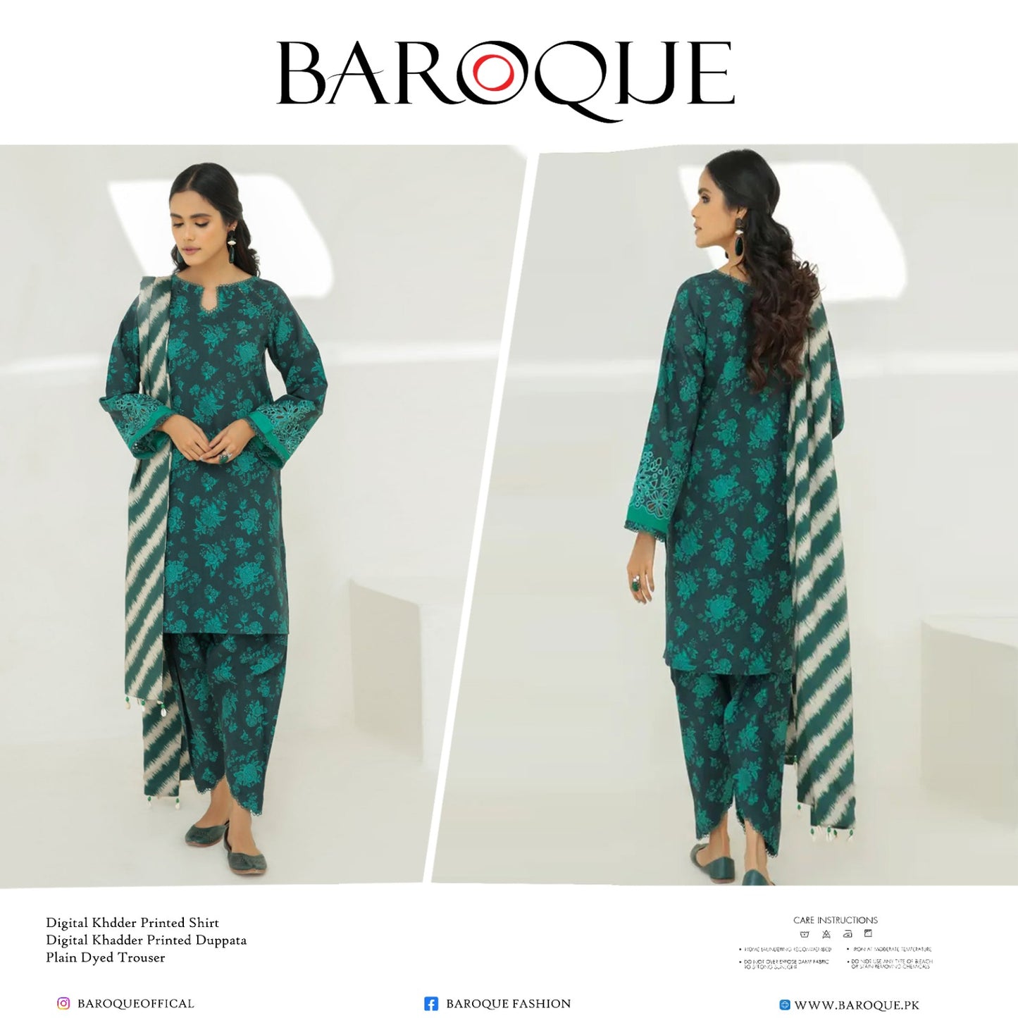 Baroque 3 piece Khader printed