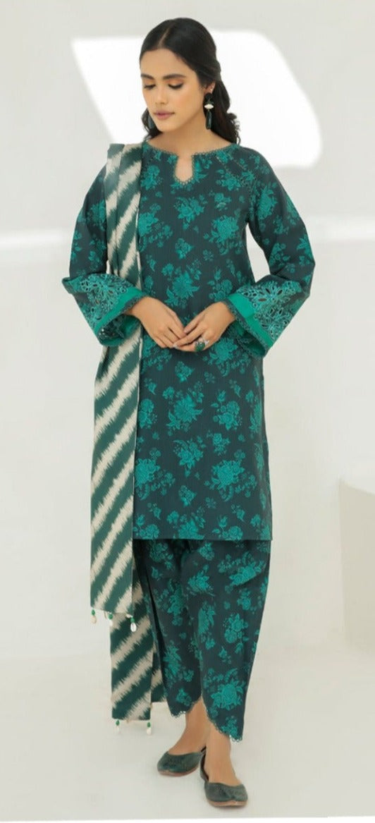 Baroque 3 piece Khader printed