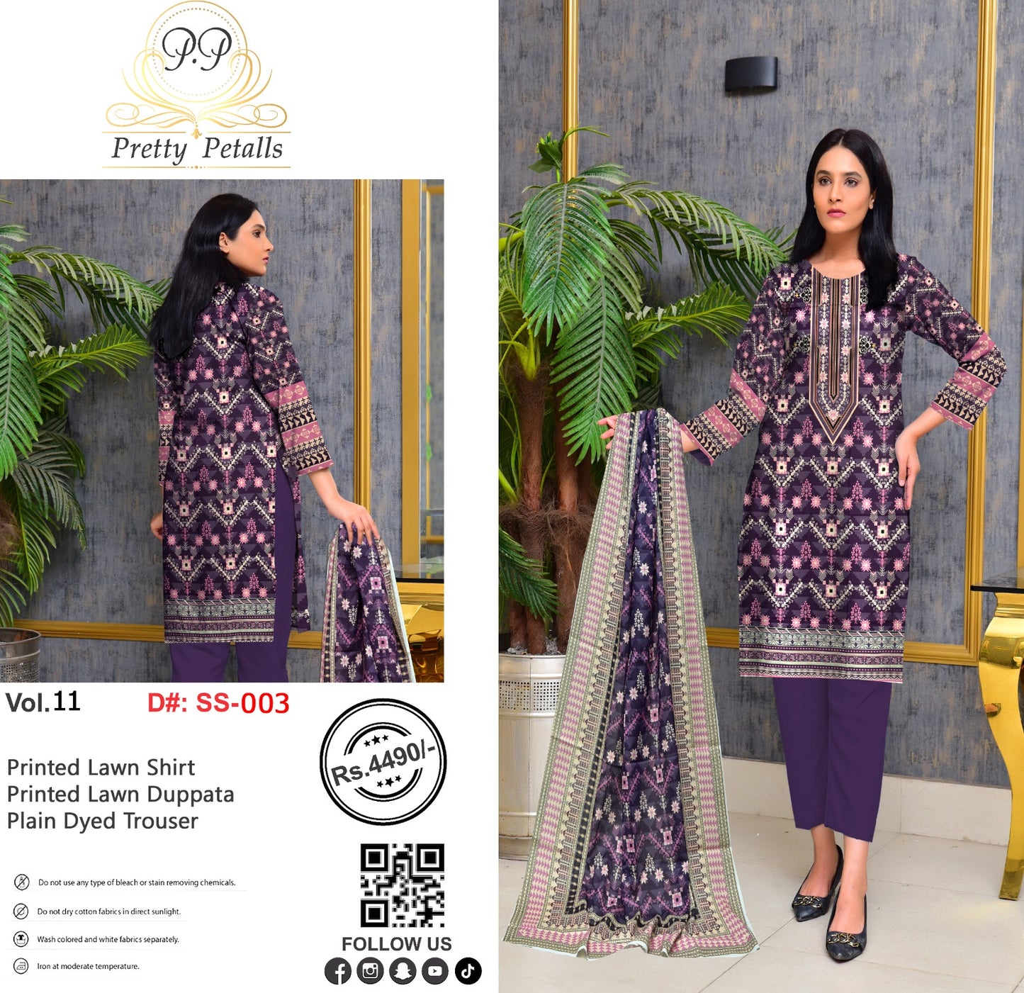 Pretty Petalls Lawn 3pc