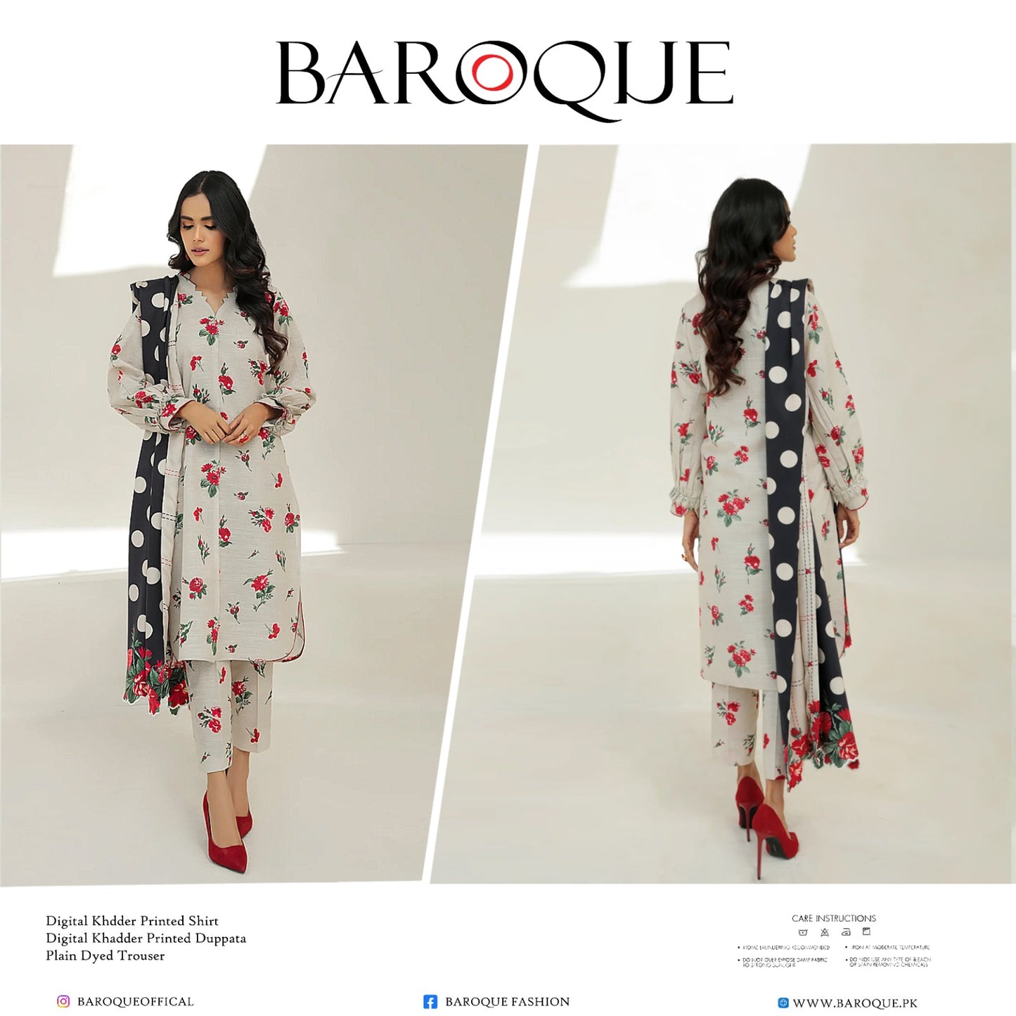 Baroque 3 piece Khader printed