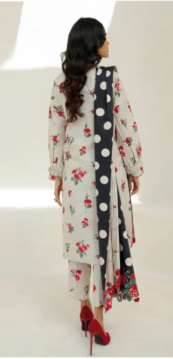 Baroque 3 piece Khader printed