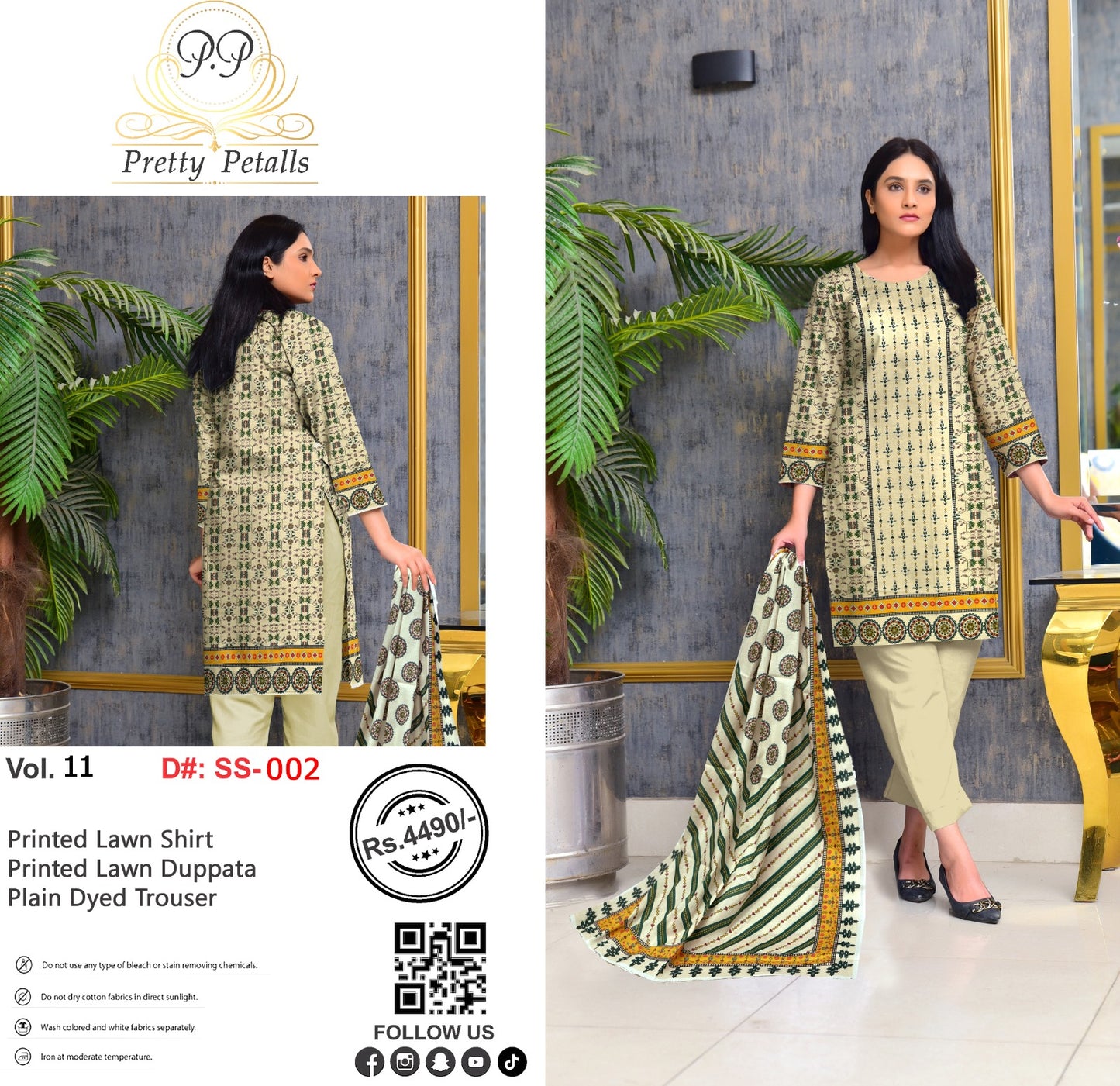 Pretty Petalls Lawn 3pc