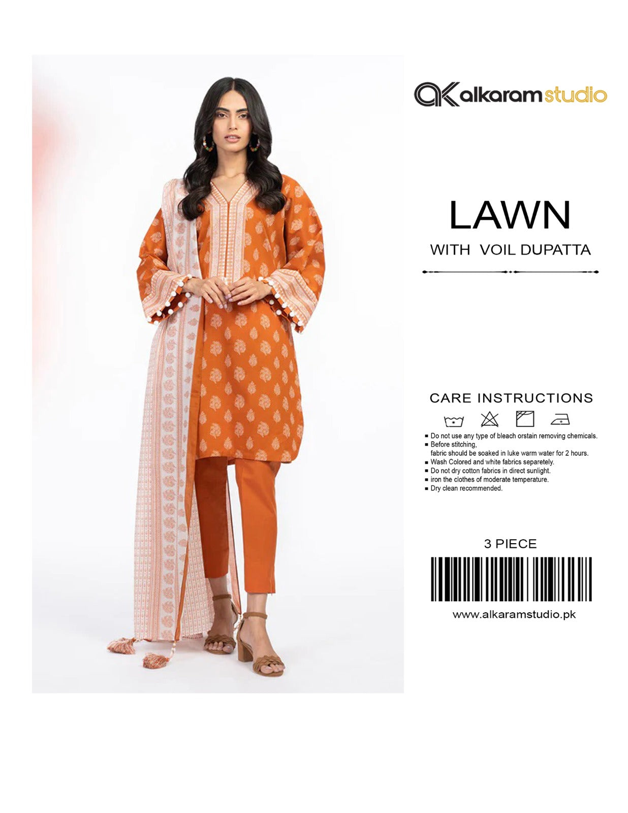 AL KARAM 3PC LAWN | UN STICH