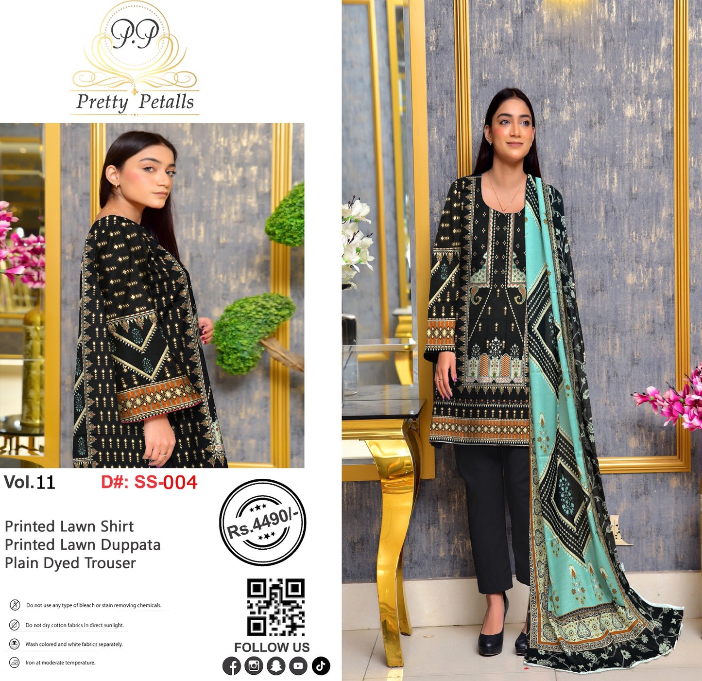 Pretty Petalls Lawn 3pc