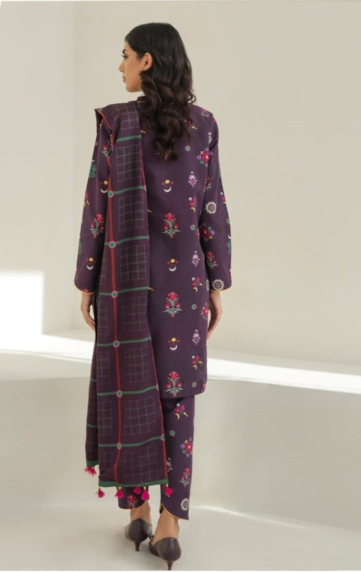 Baroque 3 piece Khader printed