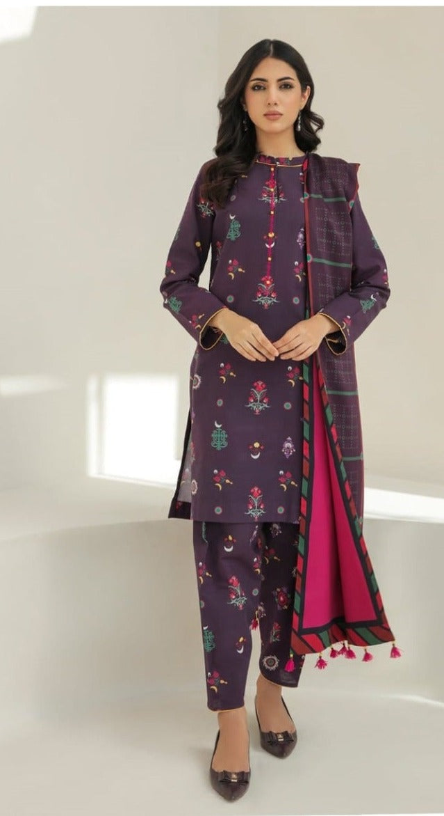 Baroque 3 piece Khader printed