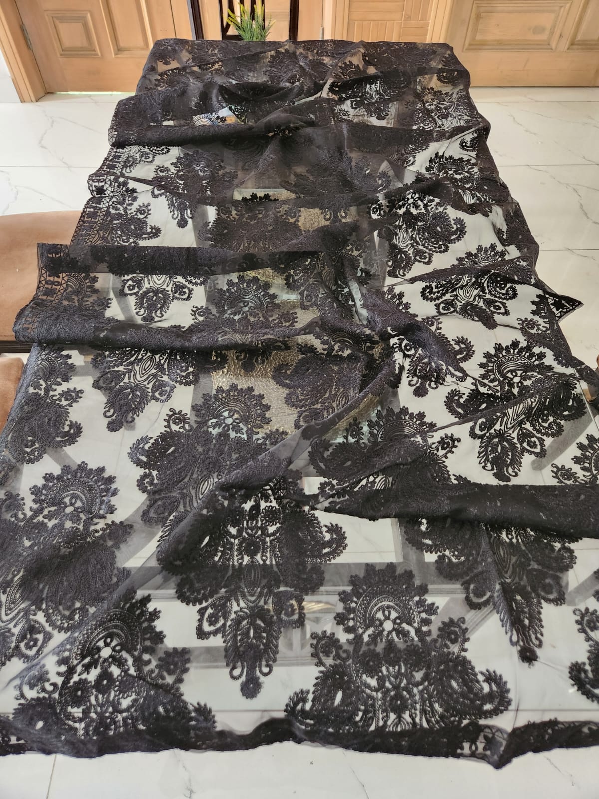 ORGANZA DUPATTA WITH FULL EMBROIDERED