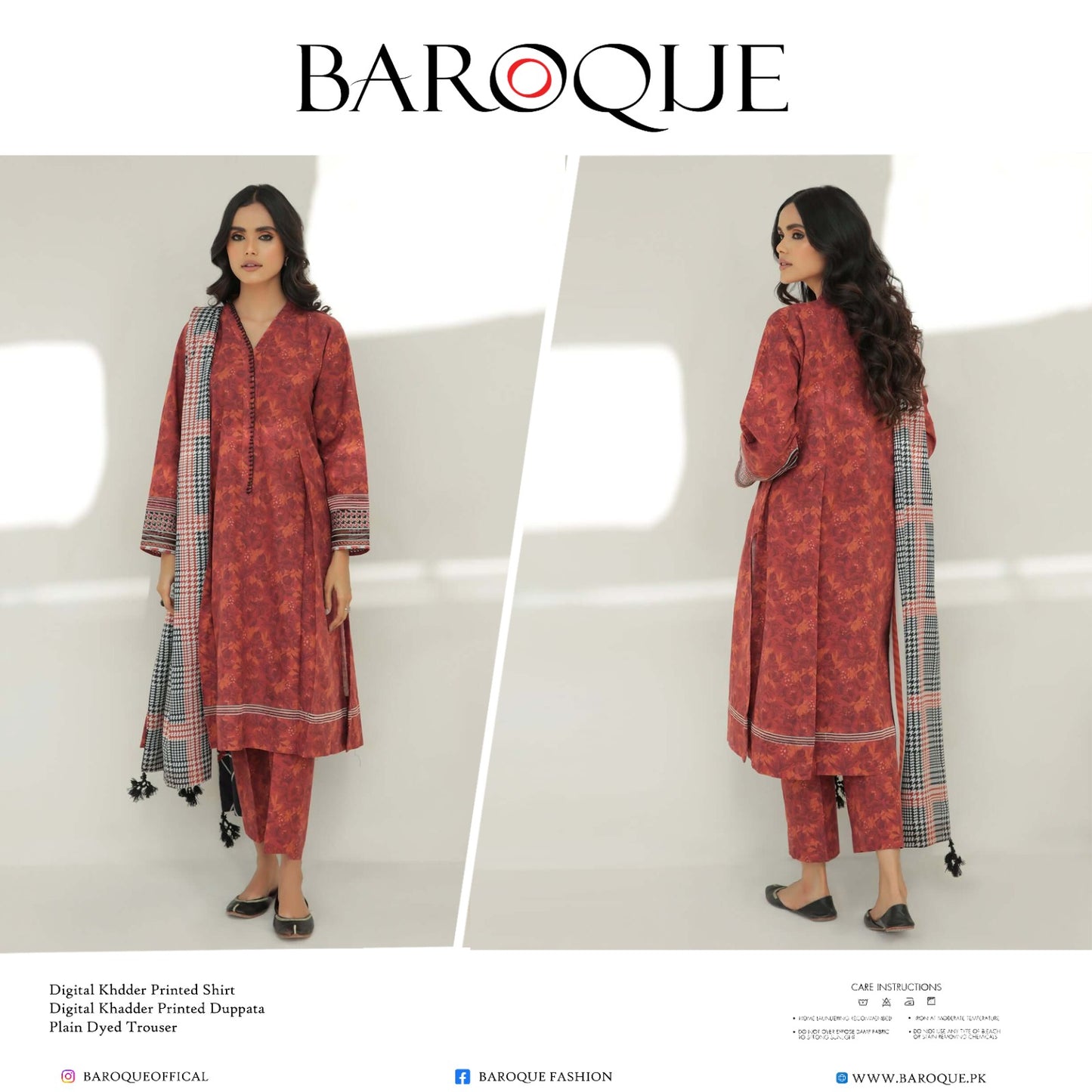 Baroque 3 piece Khader printed