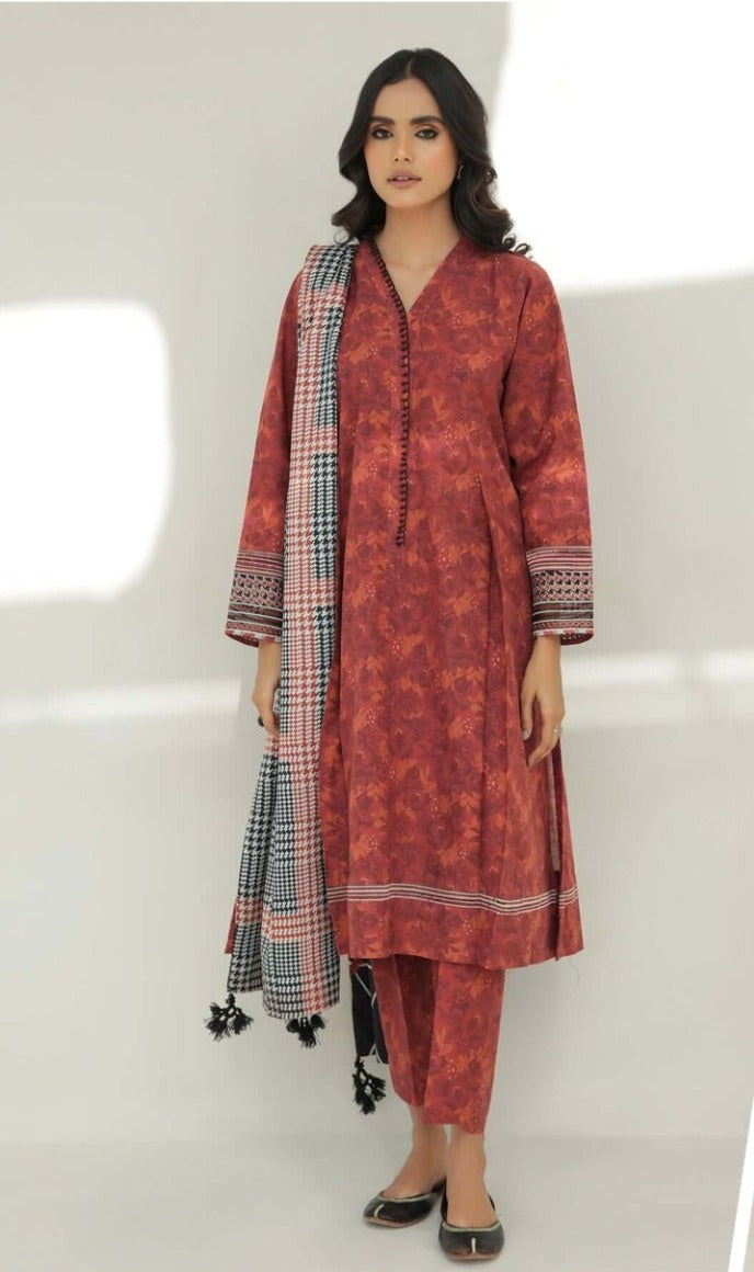 Baroque 3 piece Khader printed