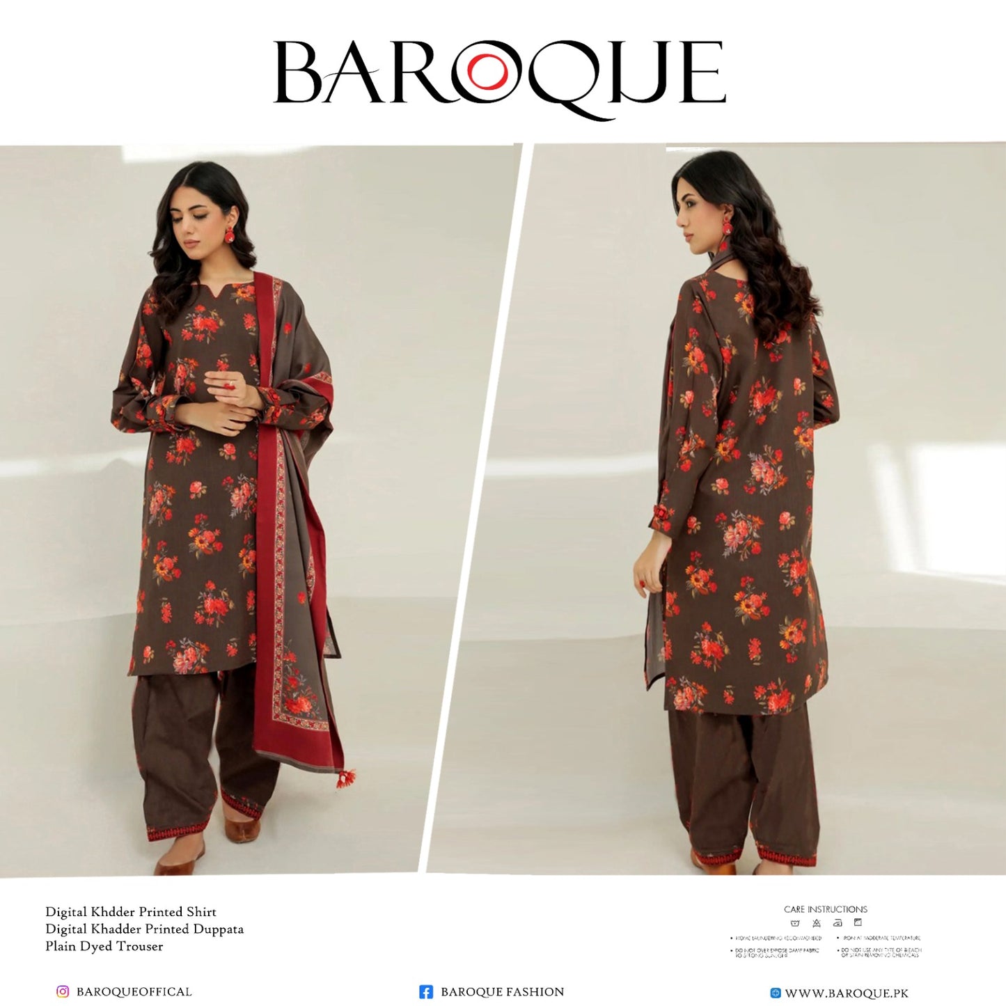 Baroque 3 piece Khader printed