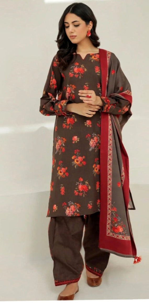 Baroque 3 piece Khader printed