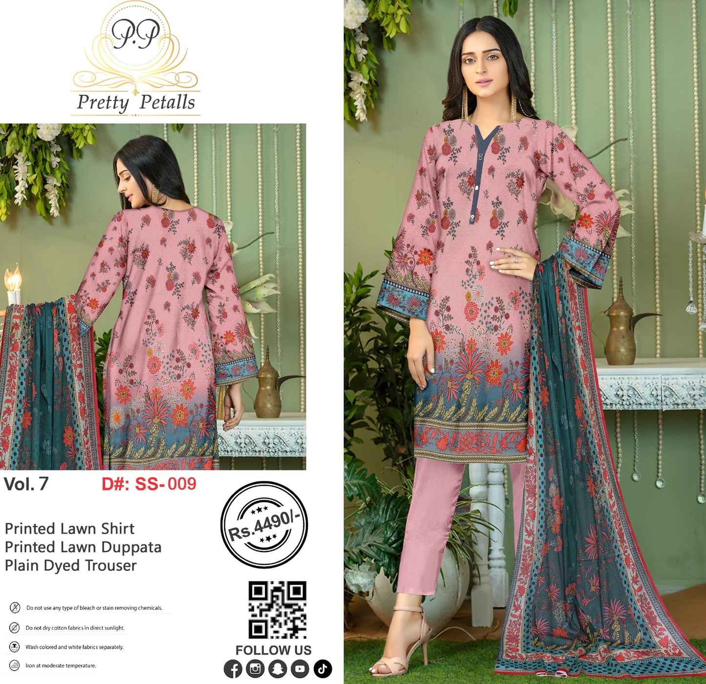 Pretty Petalls Lawn 3pc