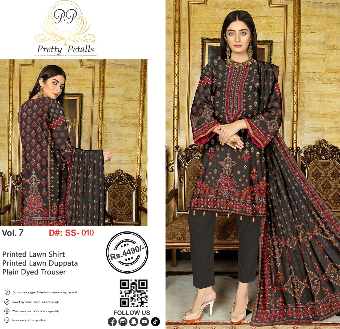 Pretty Petalls Lawn 3pc