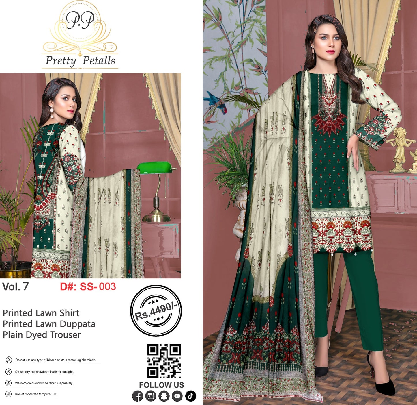 Pretty Petalls Lawn 3pc