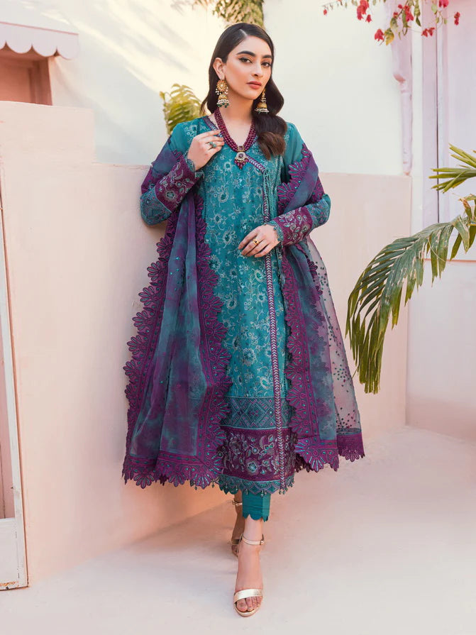 NUREH SWISS LAWM WITH EMBROIDERED CHIFFON DUPATTA