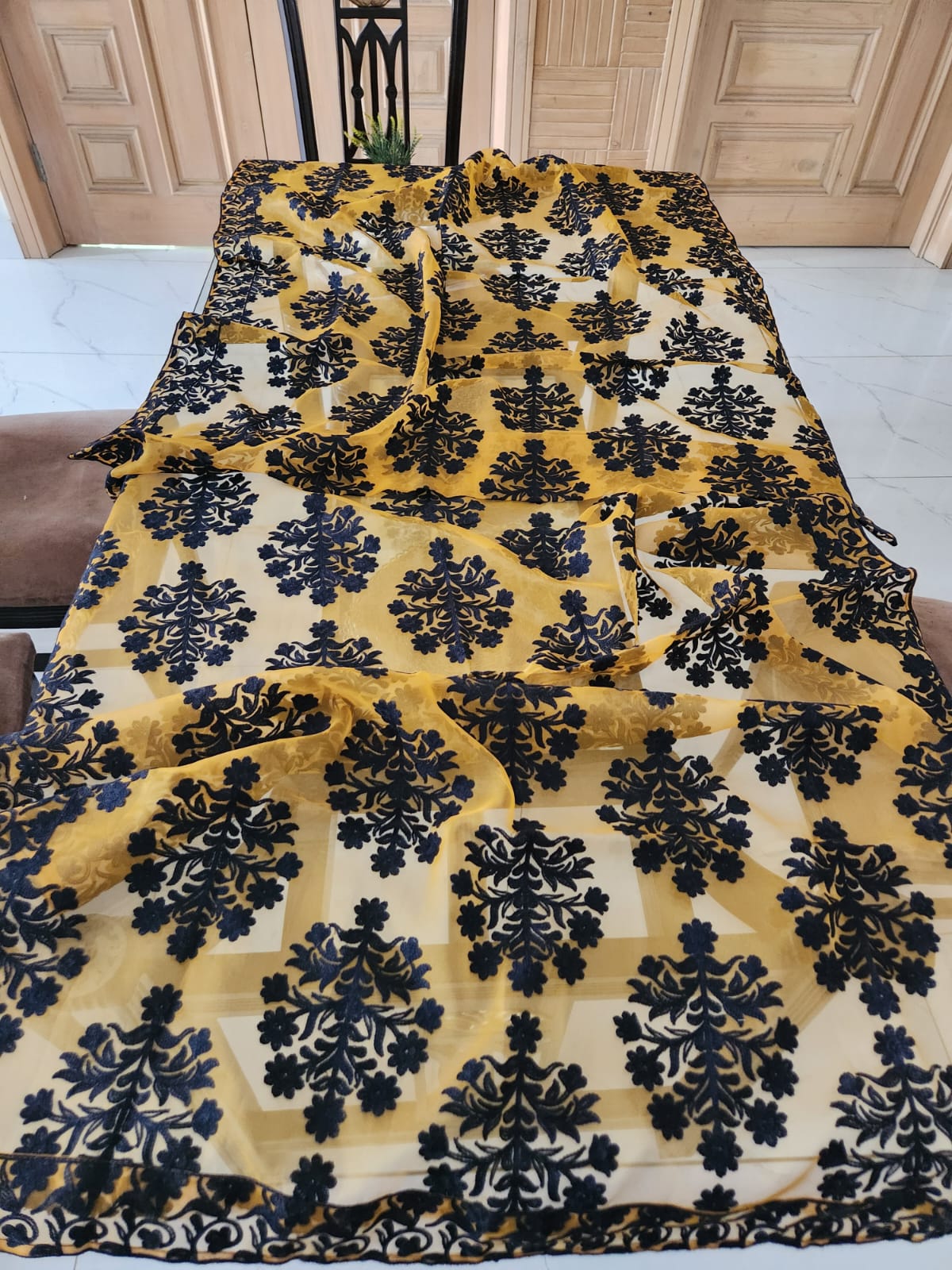 ORGANZA DUPATTA WITH  FULL EMBROIDERED