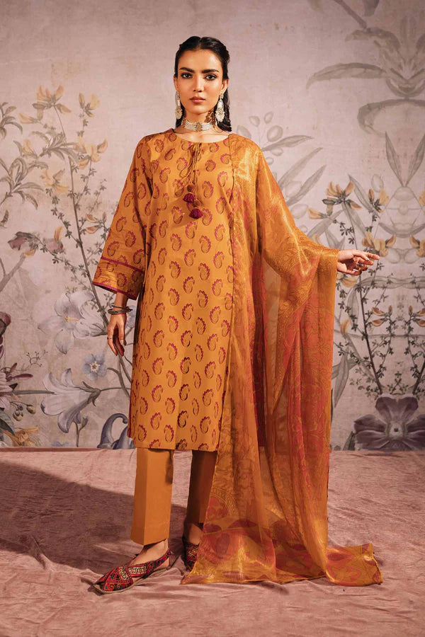 charizma 3-Pc Tie & Dye Shirt With Trouser and Printed