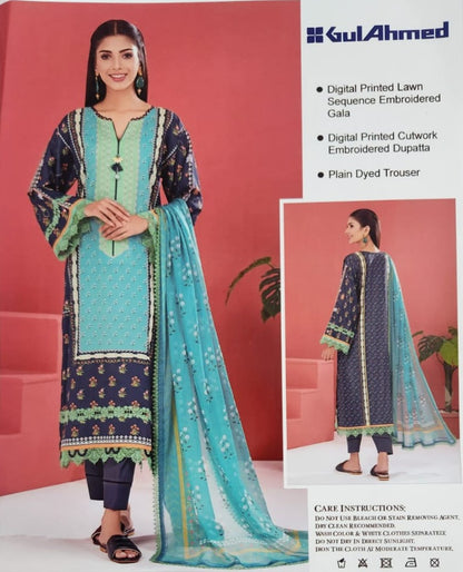 Gul ahmed lawn 3 pc  New