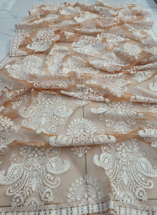 ORGANZA DUPATTA WITH  FULL EMBROIDERED