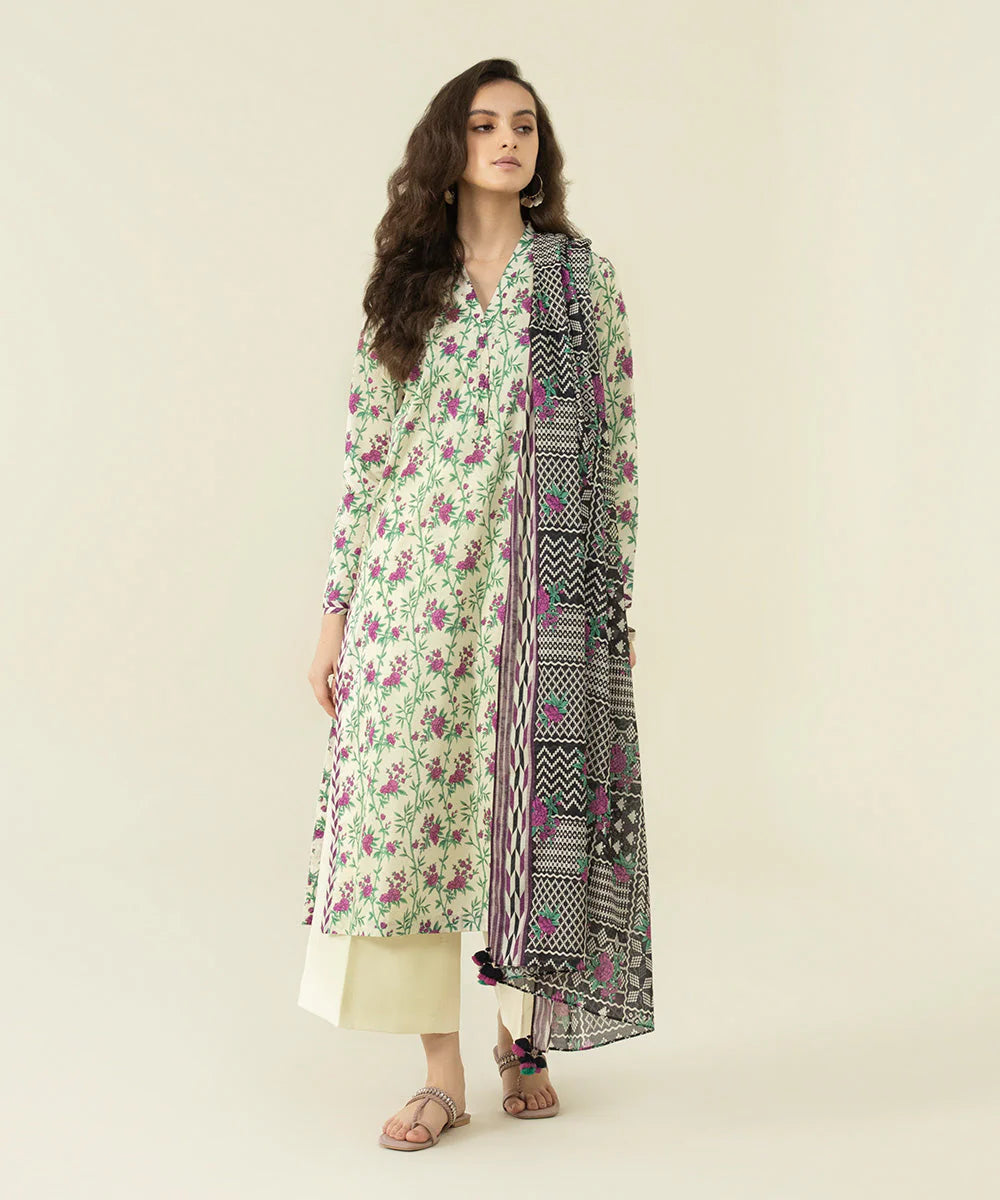 SAPPHIRE DAILY 3 PIECE PRINTED LAWN SUIT