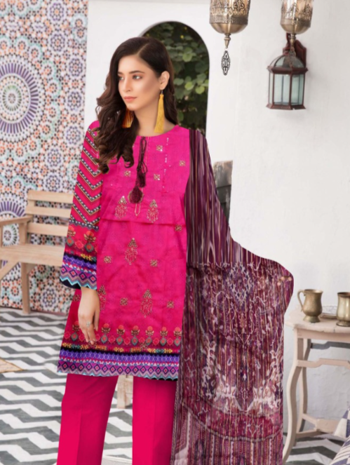 Gull ahmed lawn Pink
