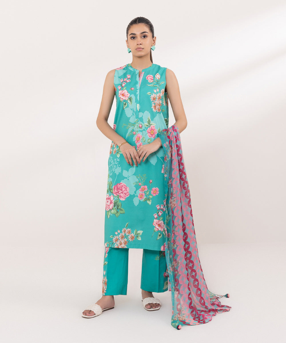 Sapphire 3 Piece - Printed linen Suit