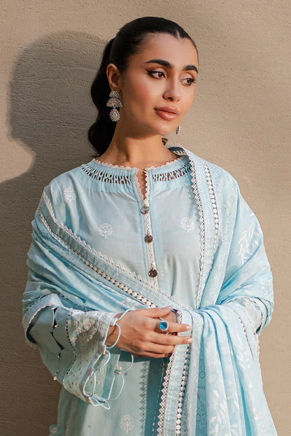 Zellbury Embroidered Chikankari Cotton Unstitched 3Pc Suit