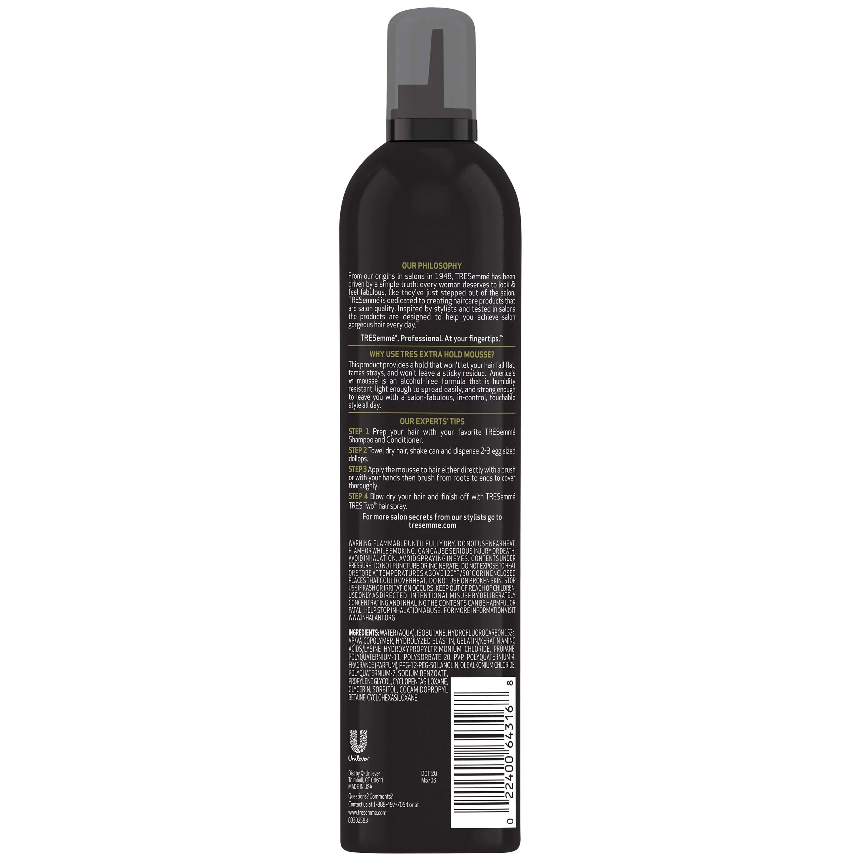 TRESemme Extra Hold Volumizing Hair Styling Mousse, 10.5 oz