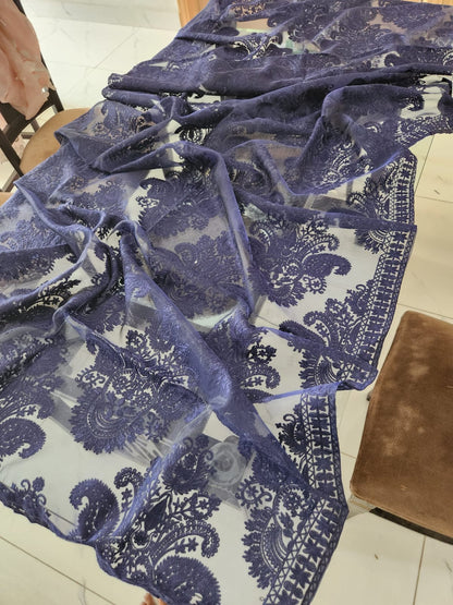 ORGANZA DUPATTA WITH  FULL EMBROIDERED