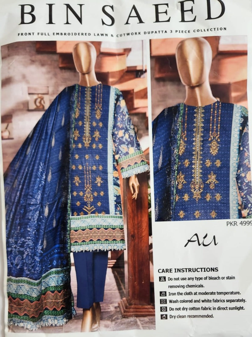 Bin Saeed 3 pc  Lawn
