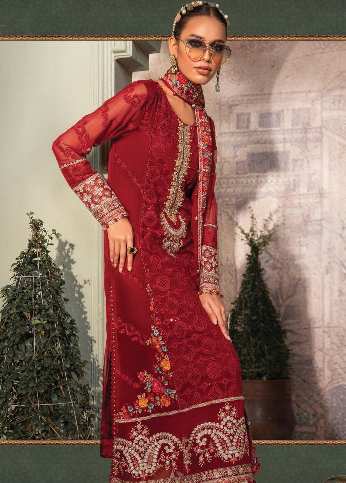 Maria B Embroidered Chiffon Suits Unstitched 3 Piece