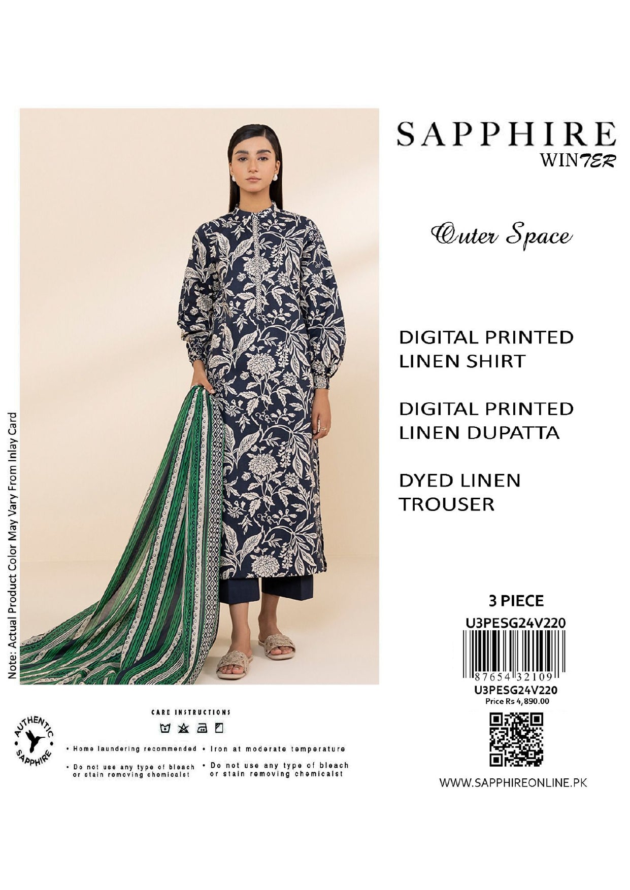 Sapphire 3 Piece - Printed linen Suit