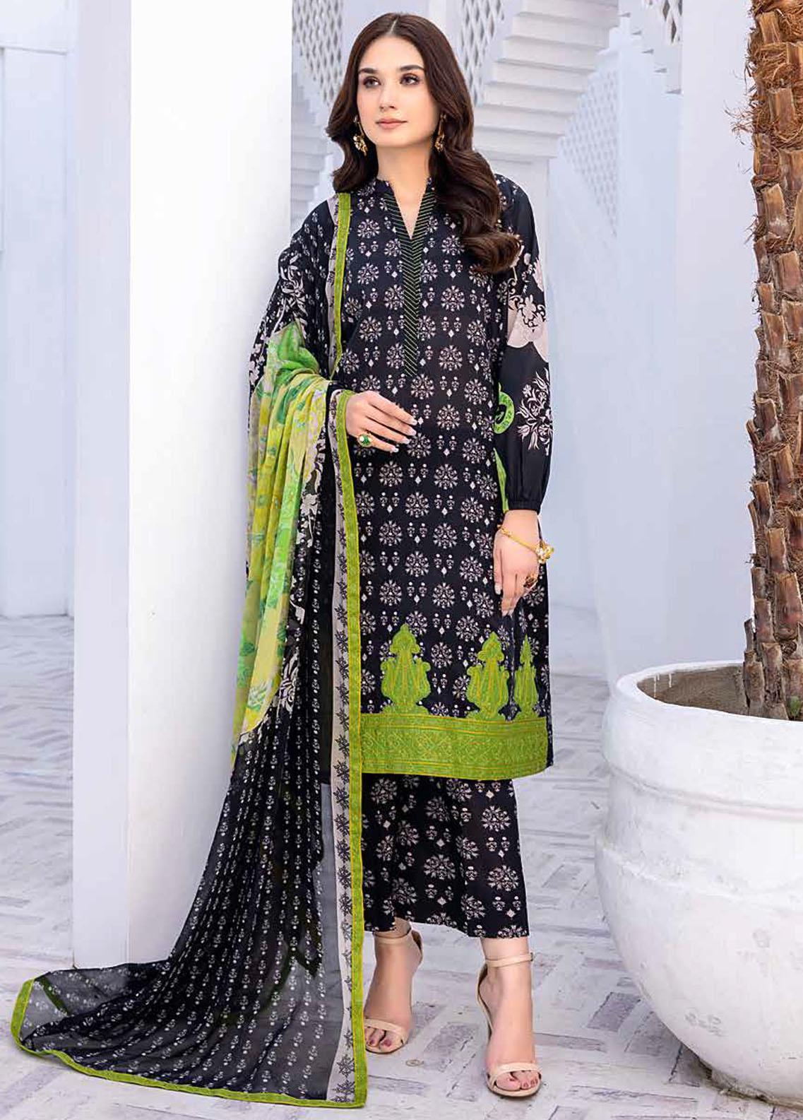 Zauq By Charizma Embroidered Lawn Suits Unstitched 3 Piece BWS-07- Black & White Collection 01