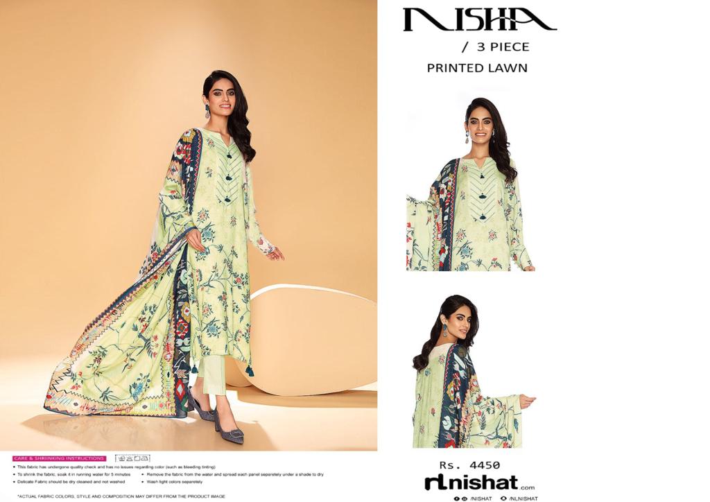 Nishat 3pc Printed Lawn