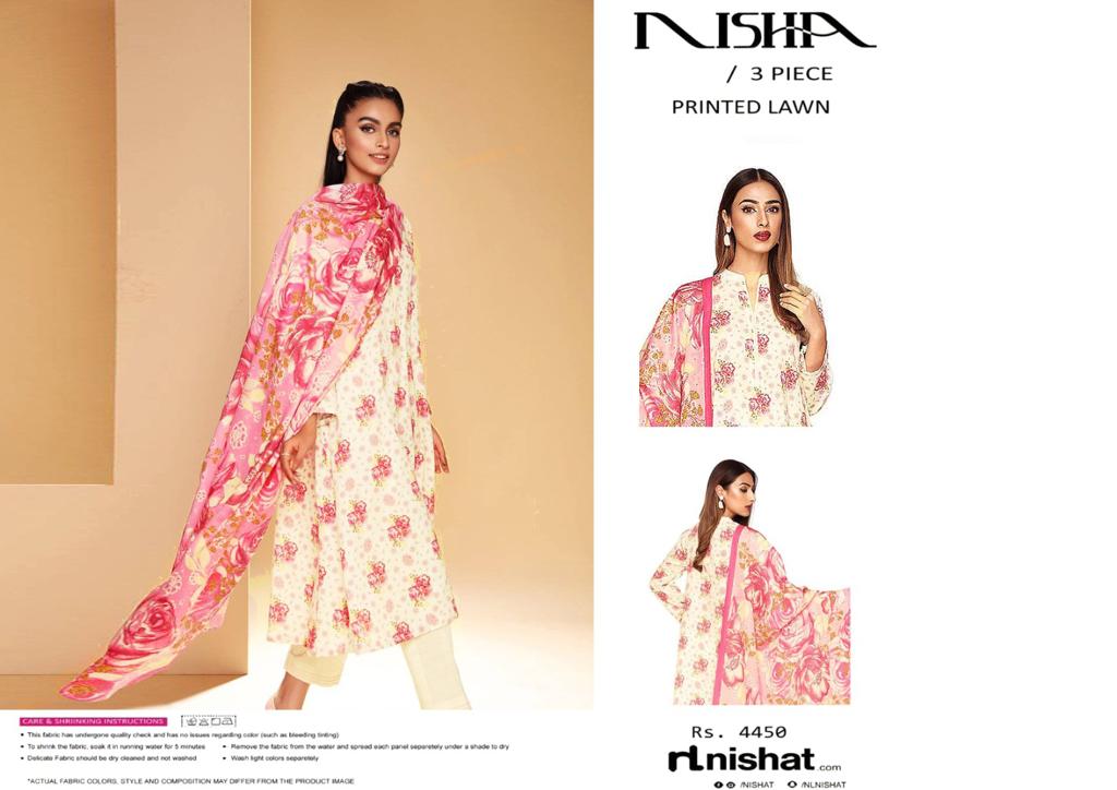 Nishat 3pc Printed Lawn